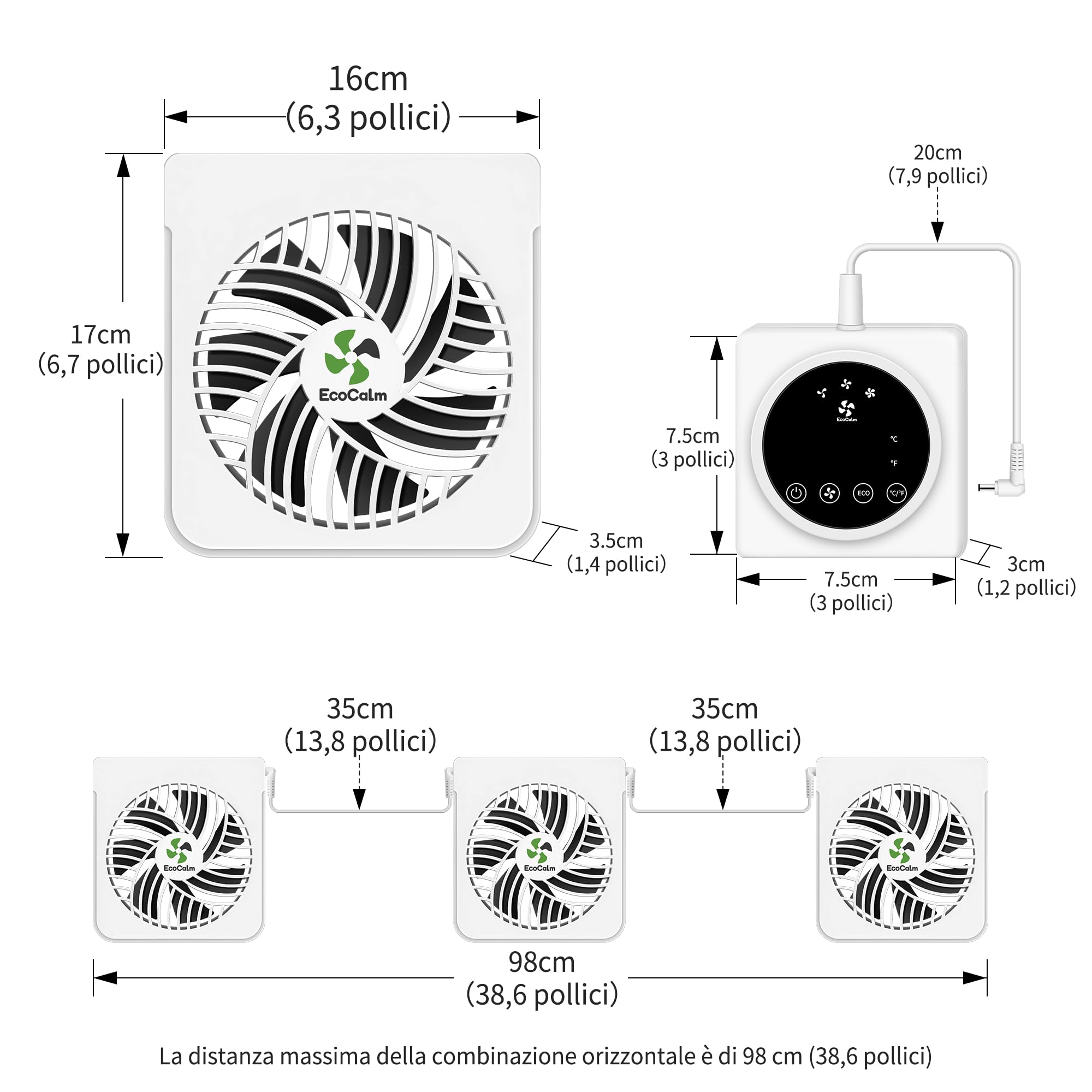 Ventilatore per radiatori in ghisa, 3 ventole per termosifoni con termostato e magneti, ventola per termosifone Aumenta l'efficienza del riscaldamento e ne risparmia i costi