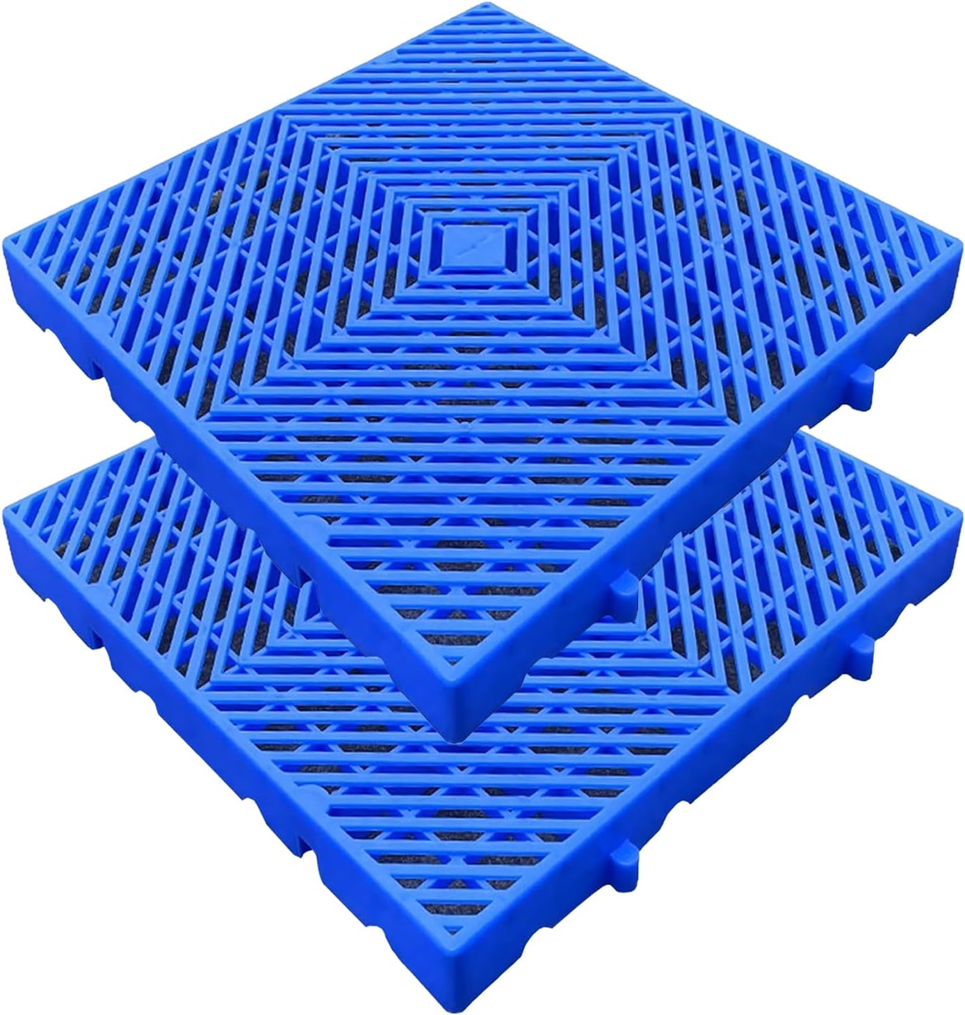 Ventilation Plastic Pallets, 2 Pcs Waterproof Floor Grid Pad, Breathable Lightweight Grid Pallet, Moisture-Proof Article Racks Applicable to Garages Kitchen Basement,Twill,40x40x3cm