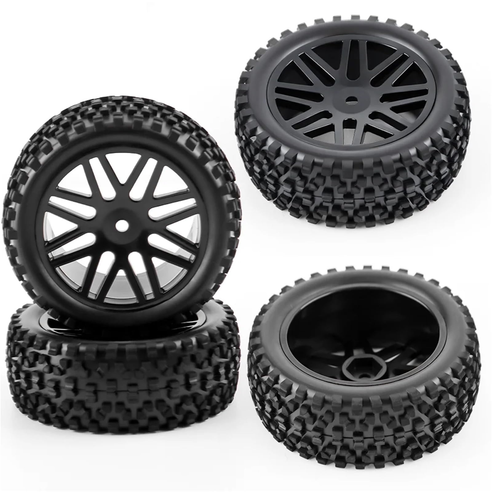 para 1/10 Llantas Hexagonales 12mm Neumáticos Goma OD 88mm con Esponja RC Todoterreno Coche Camión Monstruo Piezas Repuesto Accesorio Modelo Modificado Neumático