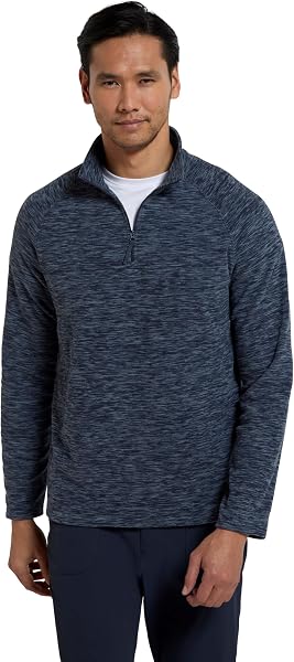 Mountain Warehouse Snowdon Mens Micro Fleece Top - Breathable Antipill, Half Zip Collar Sweater, Quick Drying Smooth Pullover - For Spring Summer & Outdoors - 1