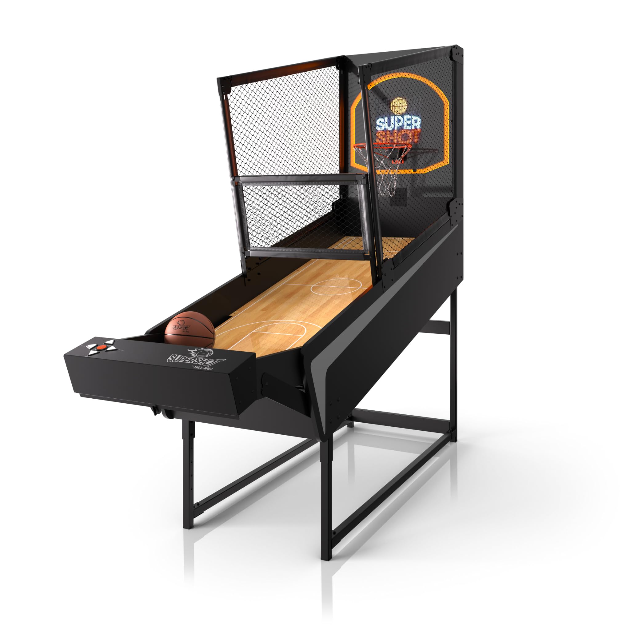 SuperShot Premium in-Home Basketball Game – Adjustable Height and Length, 9 Game Modes with Leaderboards, Steel Frame and Commercial-Grade Wood, Designed for Home and Leisure Spaces