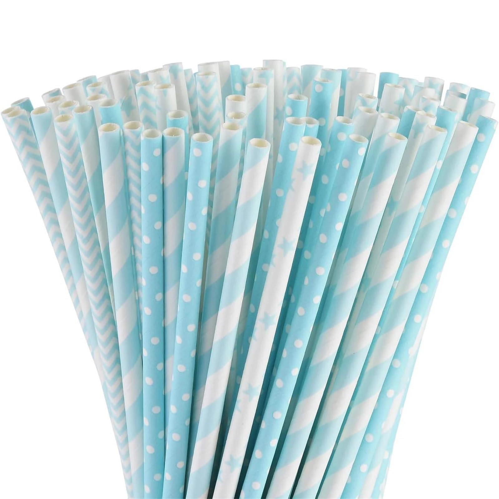 las pajitas de papel, 400 pajitas de papel for fiesta, for zumos, cócteles, batidos, cumpleaños, bodas