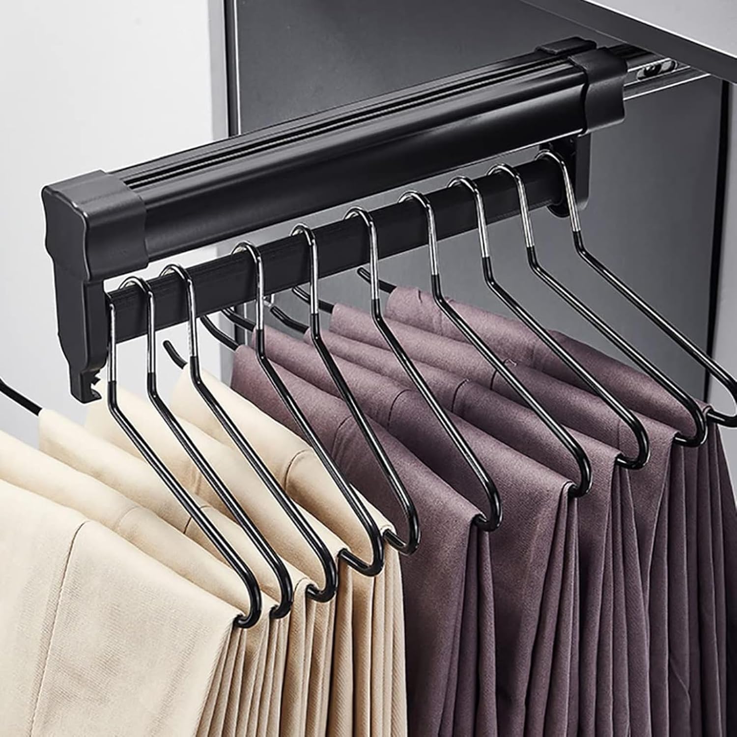 拡張可能な引き出し式クローゼットロッド - ワードローブ引き出し式ズボンラック、耐荷重25kgクローゼット引き出し式コート吊り下げロ 拡張可能な  引き出し式クローゼットロッド - ワードローブ引き出し式ズボンラック、耐荷重25kgクローゼット引き出し式コート吊り下げロ ... 伸縮式引き出し式クローゼットロッド - ワードローブ引き出し式ズボンラック、伸縮式洋服レール、引き出し式パンツハンガークローゼットロ