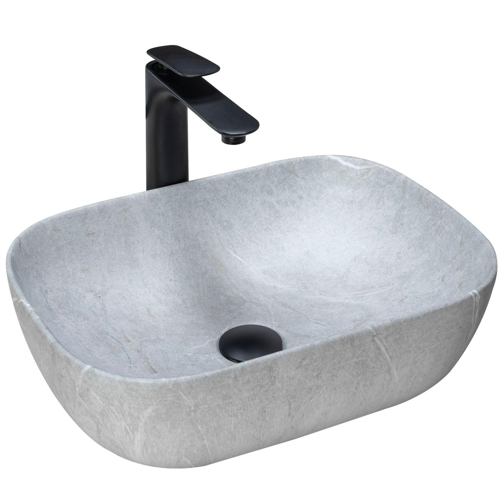 Rea Livia Grey 33 X 46 Cm Bathroom Sink Tap Made Of Livia Grey Matt - Stone Imitation - U3801
