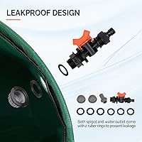 Vista 5 de VINGLI - Barril de lluvia plegable de 66 galones, tanque portátil de almacenamiento de agua, sistema de recogida de agua de lluvia, contenedor