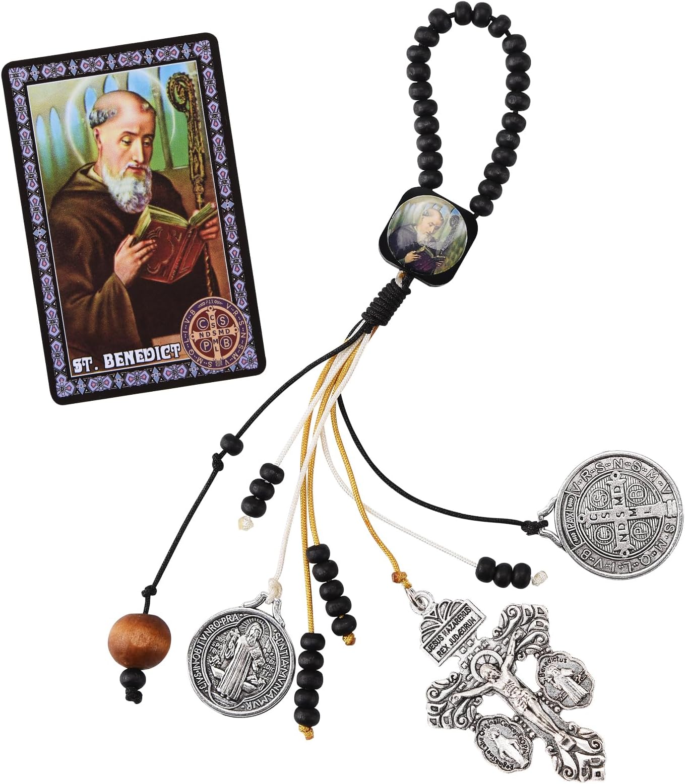 Brilucky St Benedict Medals for Door with Pardon Crucifix Prayer Cards,House Blessing Catholic Gift Set for New Home Door Hanger Decor,Medalla De San Benito La Cruz Del Perdon Catolica