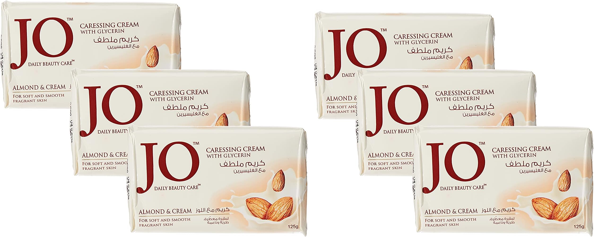 Jo Almond & Cream Soap, 6 X 125 Gm