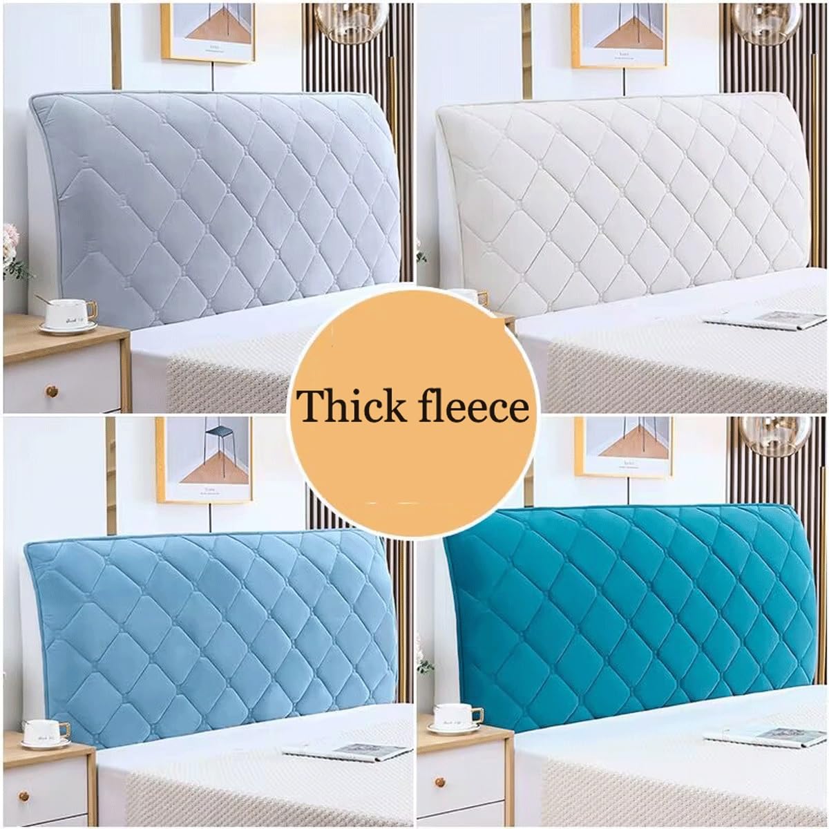 Housse De Tête De Lit En Velours Pour Lit Queen Size, Lit Jumeau Et Très Grand
