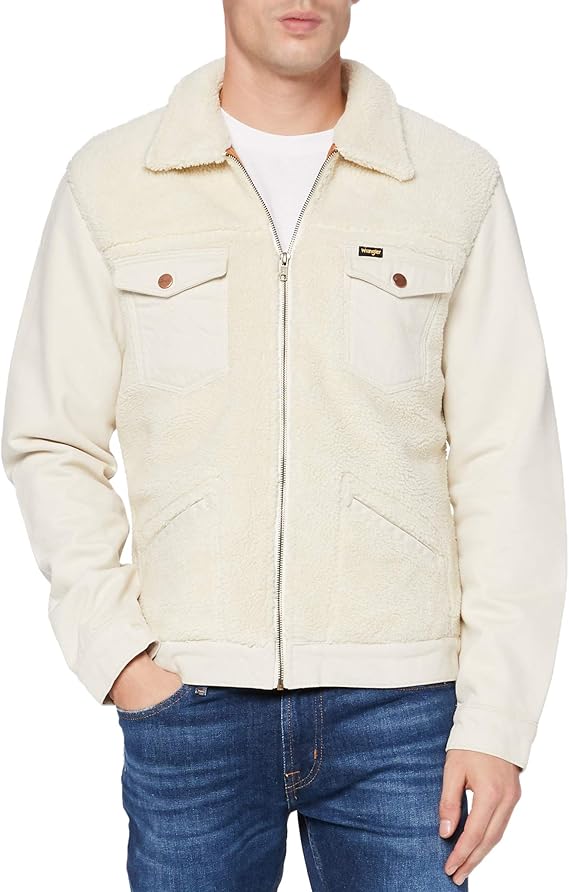 white denim sherpa jacket