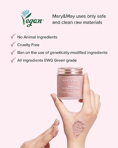 Miniatura 6 de Mary&May Vegan Rose Hyaluronic Hydra Wash Off Mascarilla  Crema Caly Máscara para hidratar, purificar poros, suavizar la piel, cuidado de la piel