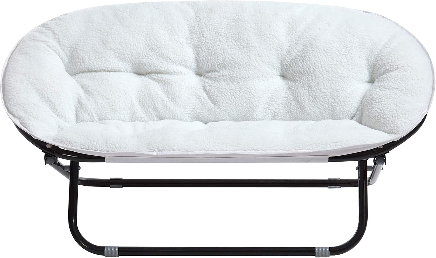 Heritage Kids Sherpa Mini Double Saucer Chair, Ivory