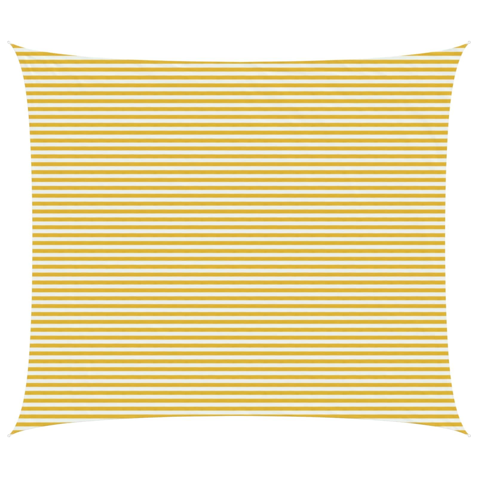 vidaXL Sunshade Sail Yellow and White 6 x 7 m HDPE, Garden and Terrace, Modern Sunshade Sail, Outdoor Shades, UV Blocking Cover, Wind Permeable Canopy for Balconies, Awning Solutions — image 1