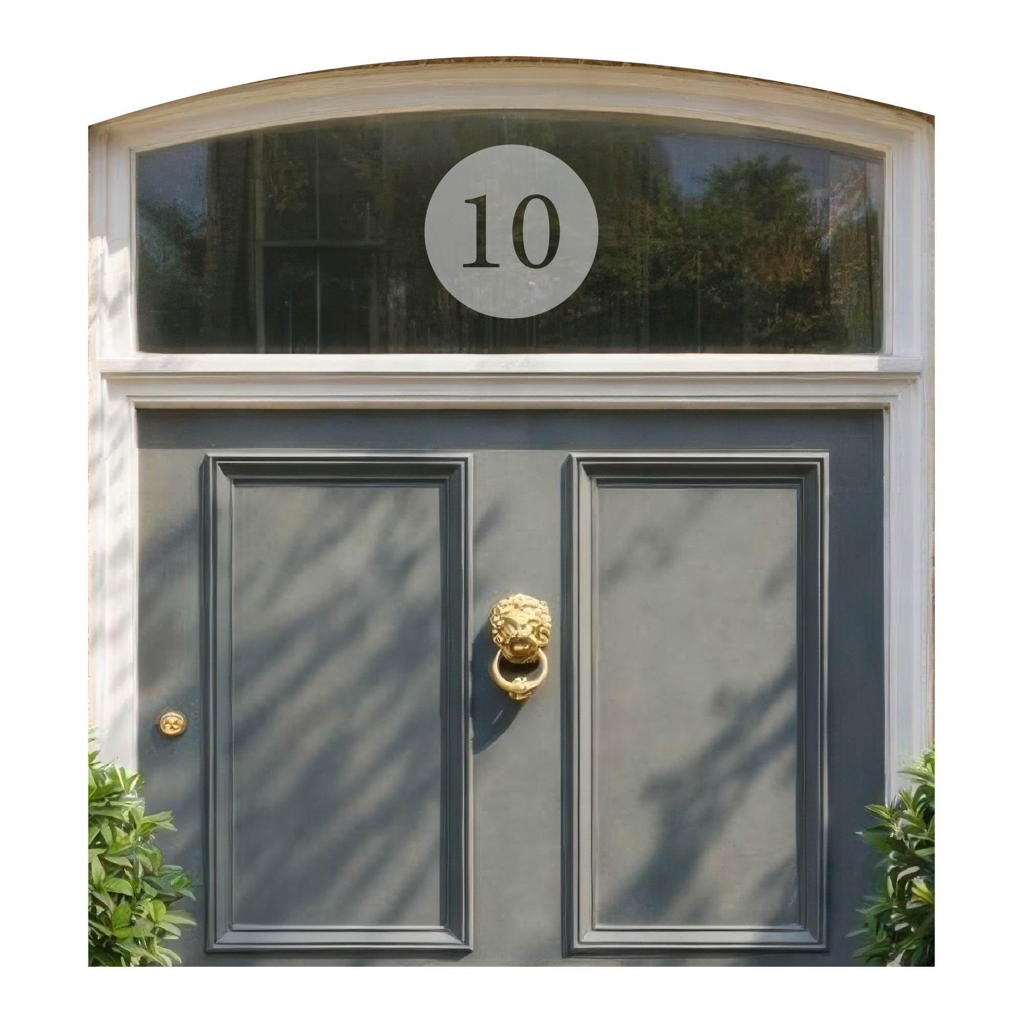 Personalised Round Frosted Fanlight House Door Number, Etched Glass House Number, Front Door Number, Housewarming Gift