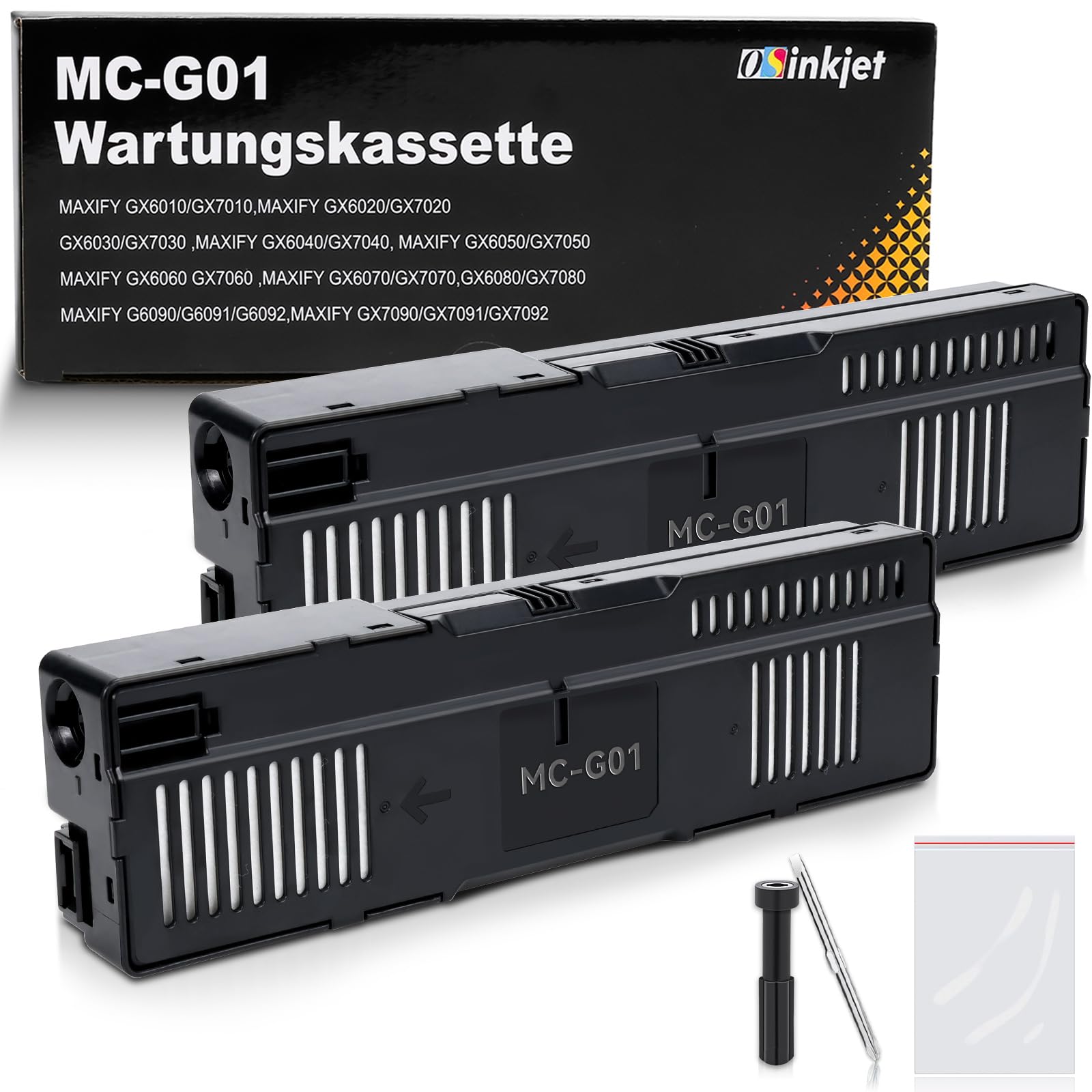 MC-G01 Wartungskassette Kompatibel mit Maxify GX6050 GX7050, Wartungspatrone MC G01 für Maxify GX6010 GX7010 GX6020 GX7020 GX6030 GX7030 GX6040 GX7040 GX6060 GX7060 GX6070(#4628C001)