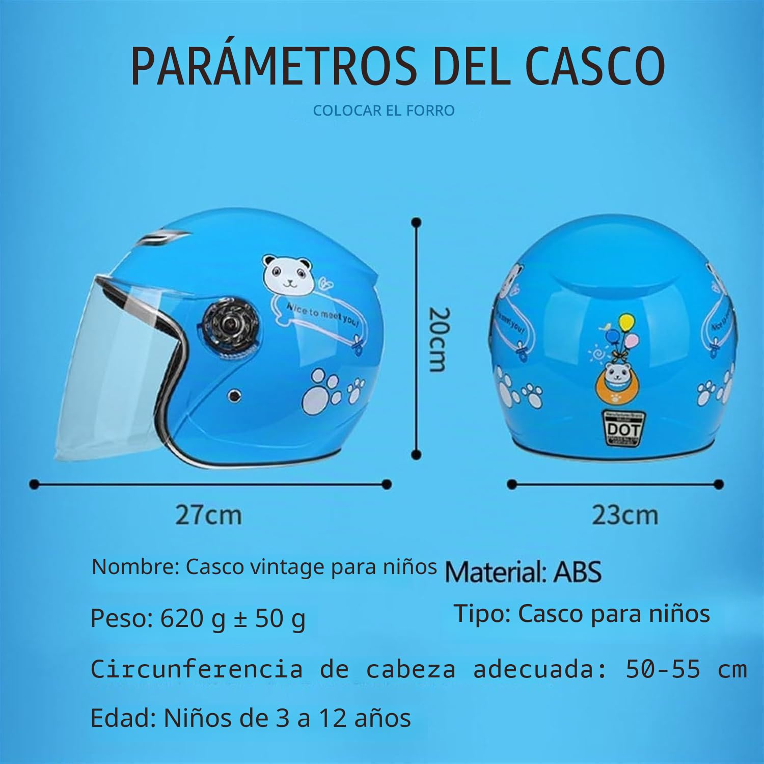 Casco de Moto para Niños Casco de Moto para Niños Casco para Niños Casco de Bicicleta para Niños Casco de Moto para Niños Corte y Ergonómico para Invierno