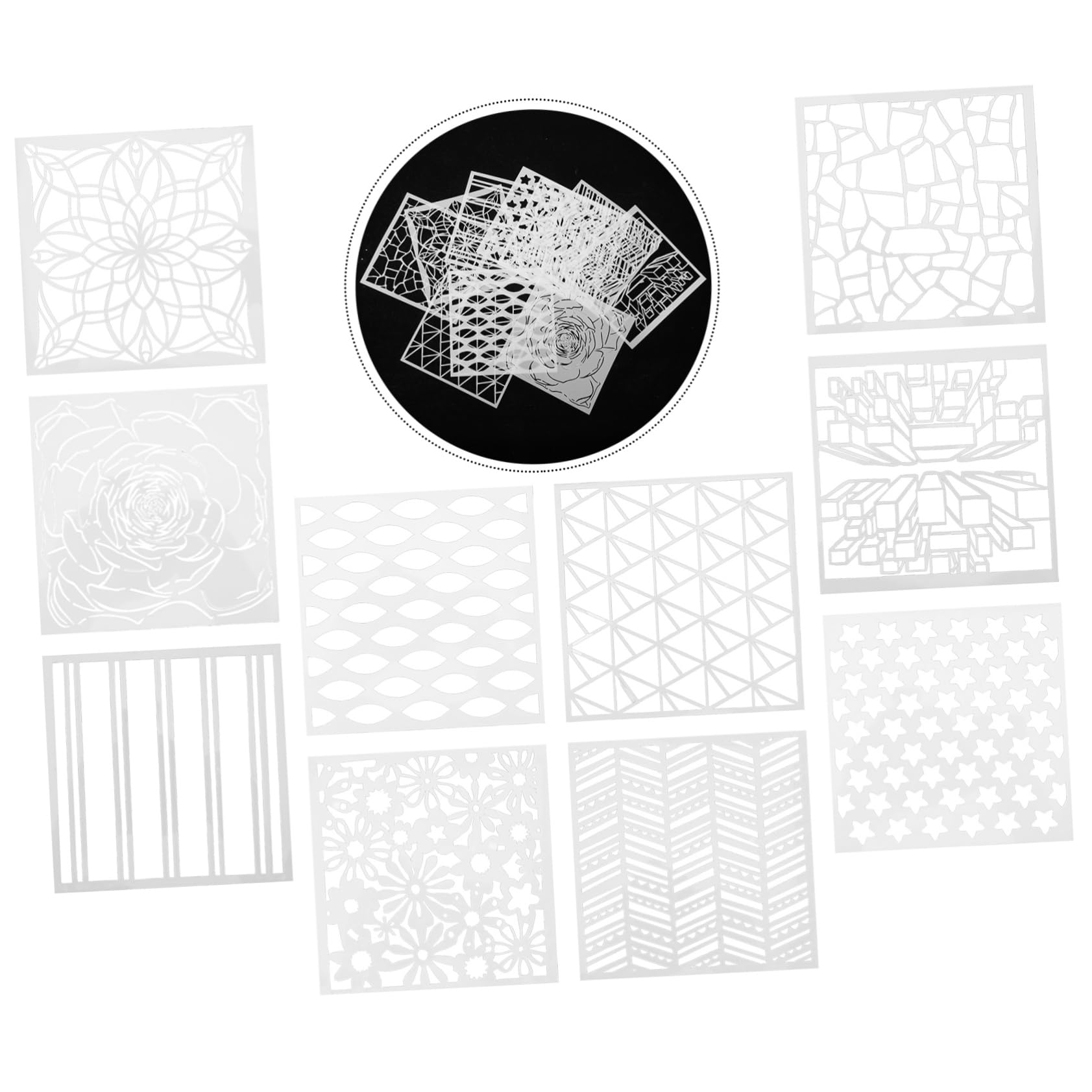 SEWACC 27pièces Pochoirs De Peinture Relief Pour Outils De Dessin Et Création Artistique Couleur Aléatoire