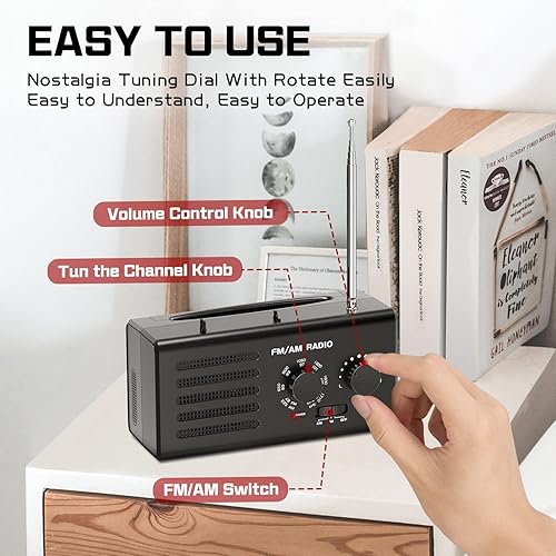 Miniatura 4 de Radio AM FM portátil, radio transistor Goodes enchufable de pared con batería con la mejor recepción, altavoz fuerte, excelente sonido, radios