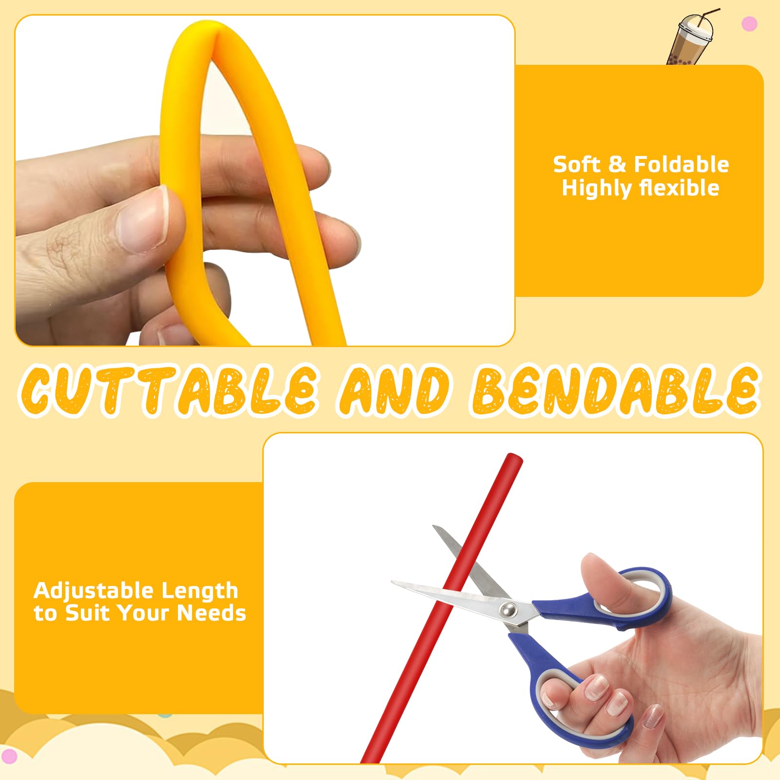 16 Cannucce In Silicone Riutilizzabili - Con Spazzolini Per Pulizia, Senza BPA, Per Bevande E Fest - Foto 8