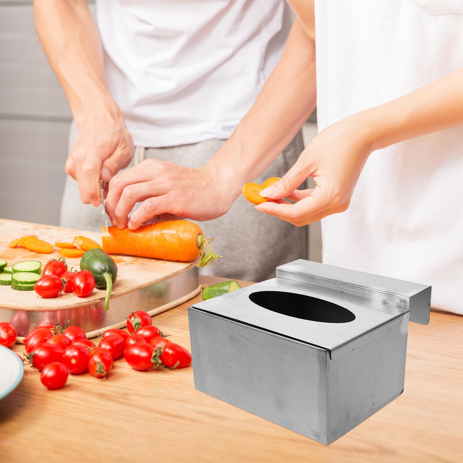 Soporte de Pared en Acero Inoxidable para Caja de Guantes de Diseño Ahorrador de Espacio Color Plata para Hospital y Cocina