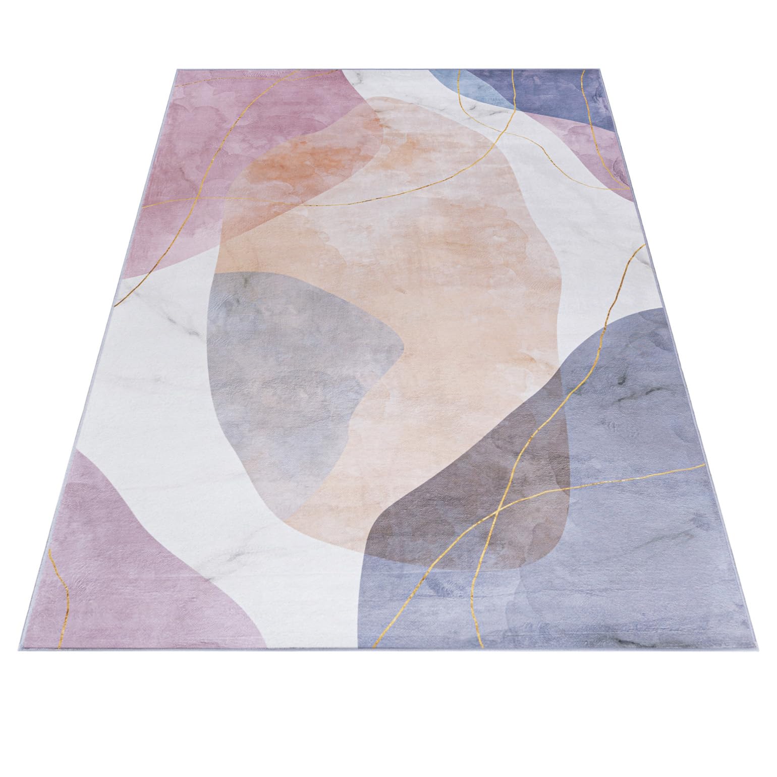 Mazovia tappeto Salotto Moderno Pelo Corto - Tappeti Soggiorno Lavabili, Antiscivolo - 200x300cm Rosa Viola Pastello