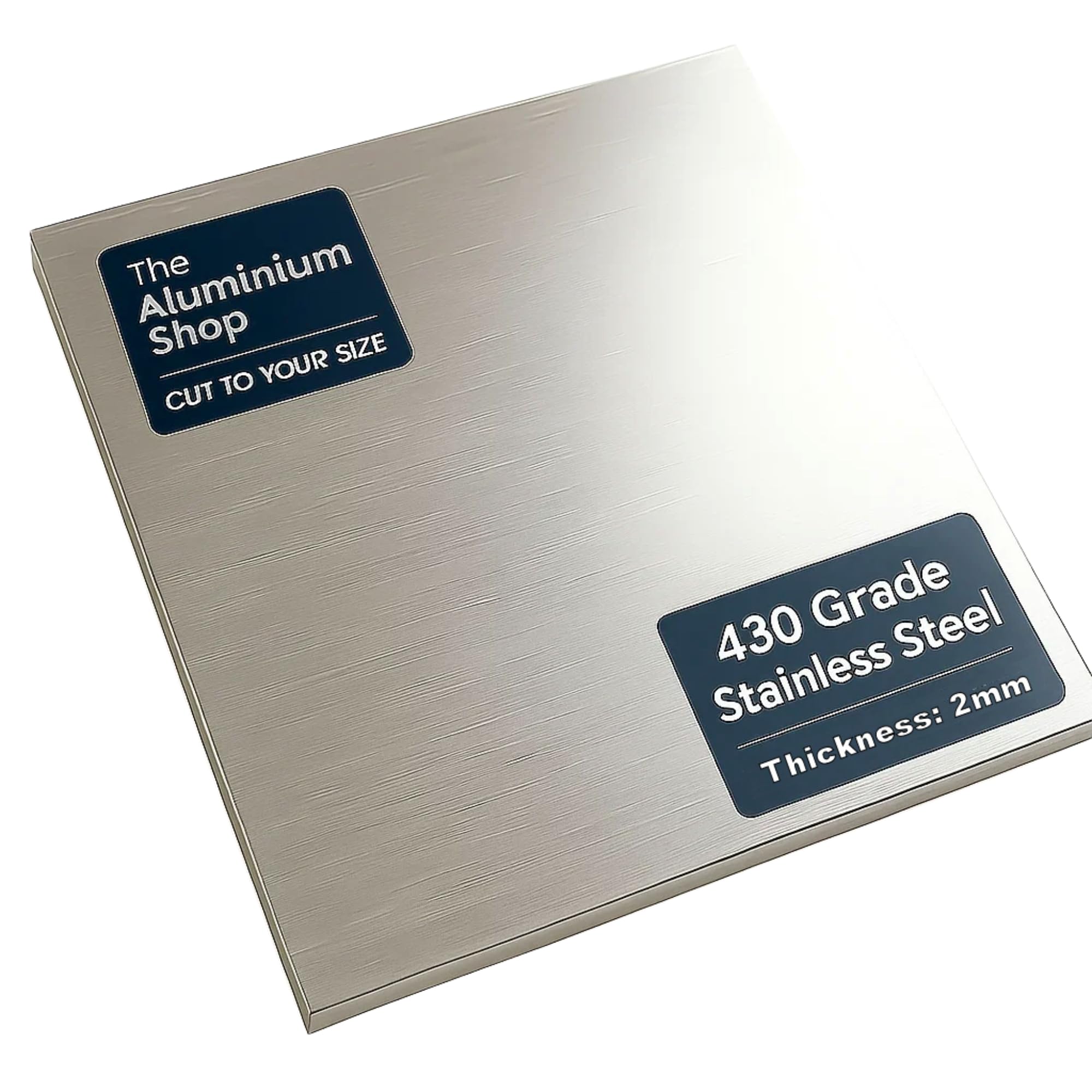 Stainless Steel Sheet Plate 2mm Thick Brushed Finish 430 Grade All Sizes (750mm x 750mm)