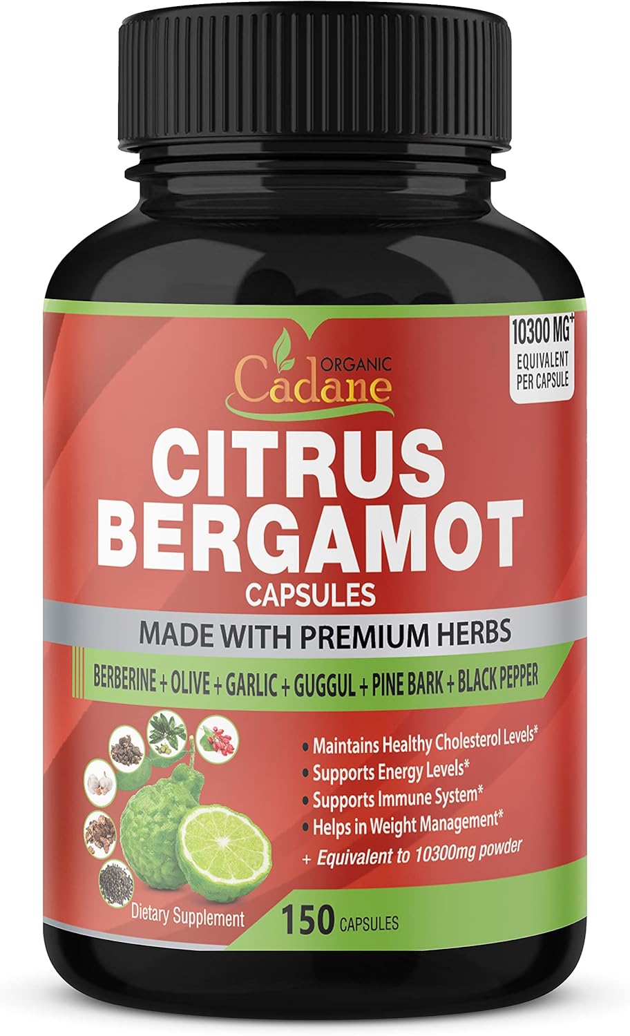 Citrus Bergamot Supplement Extract Capsules 10300mg, 150 Caps, 5 Months Supply with