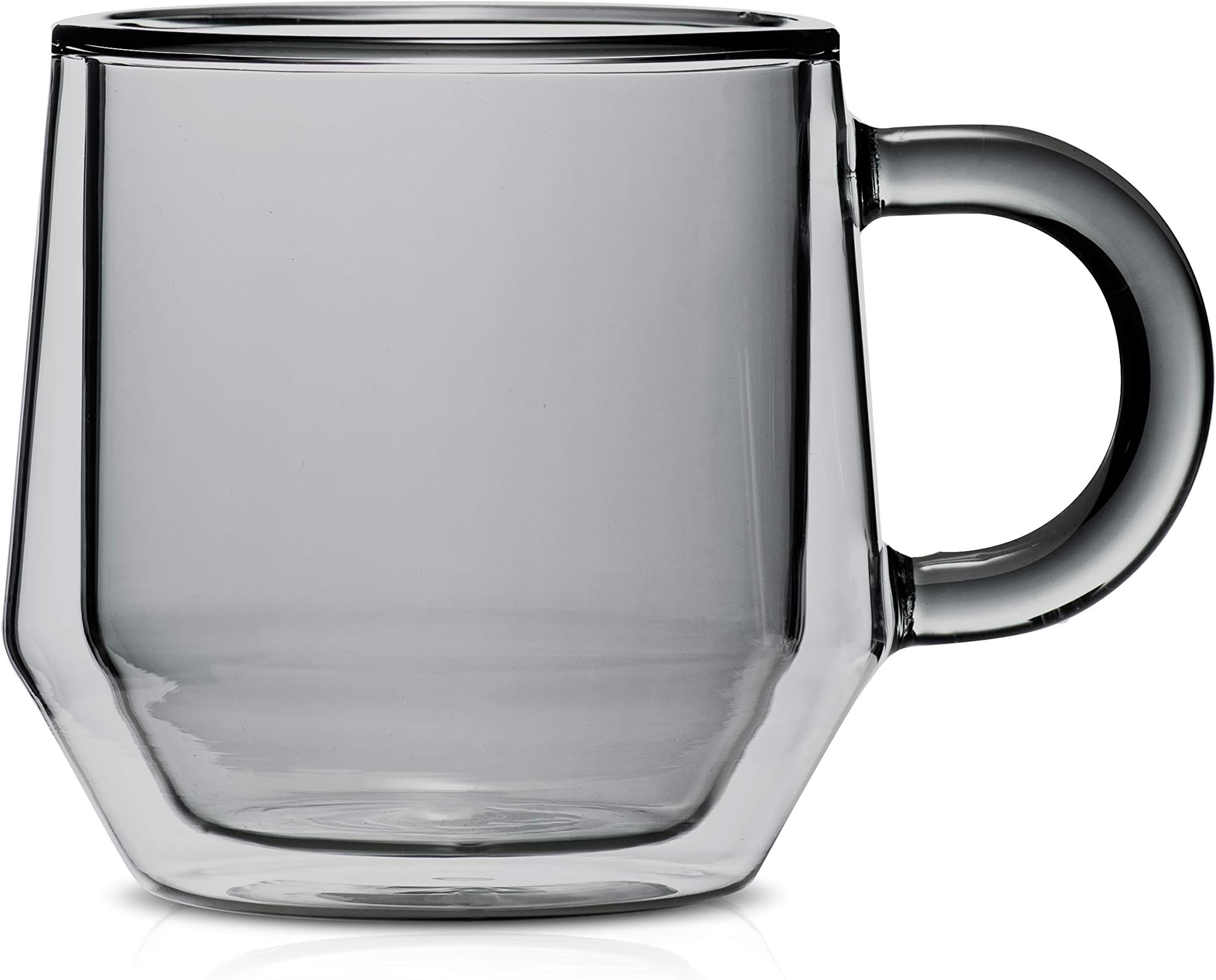 Hearth Double Walled Glass Coffee Mugs I 2, 8oz Smoked Glass Insulated Coffee Mugs With Handles I Perfect Glass Tea Cups & Latte Cups | Fits Nespresso Lungo I Designed In The USA by Espresso Parts