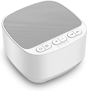 Magicteam Sleep Sound White Noise Machine with 40 Natural Soothing Sounds and Memory Function 32 Levels of Volume Powered by AC or USB and Sleep Timer Sound Therapy for Baby Kids Adults (White)