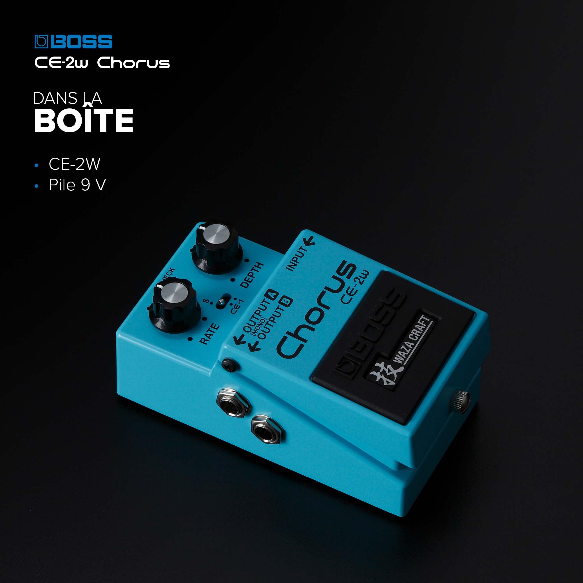 CE-2W Chorus BOSS | Pédale d'effet premium pour guitare Waza Craft à circuit analogique | Une reproduction authentique des légendaires pédales de chorus CE-2 & CE-1 | Fabriquée au Japon