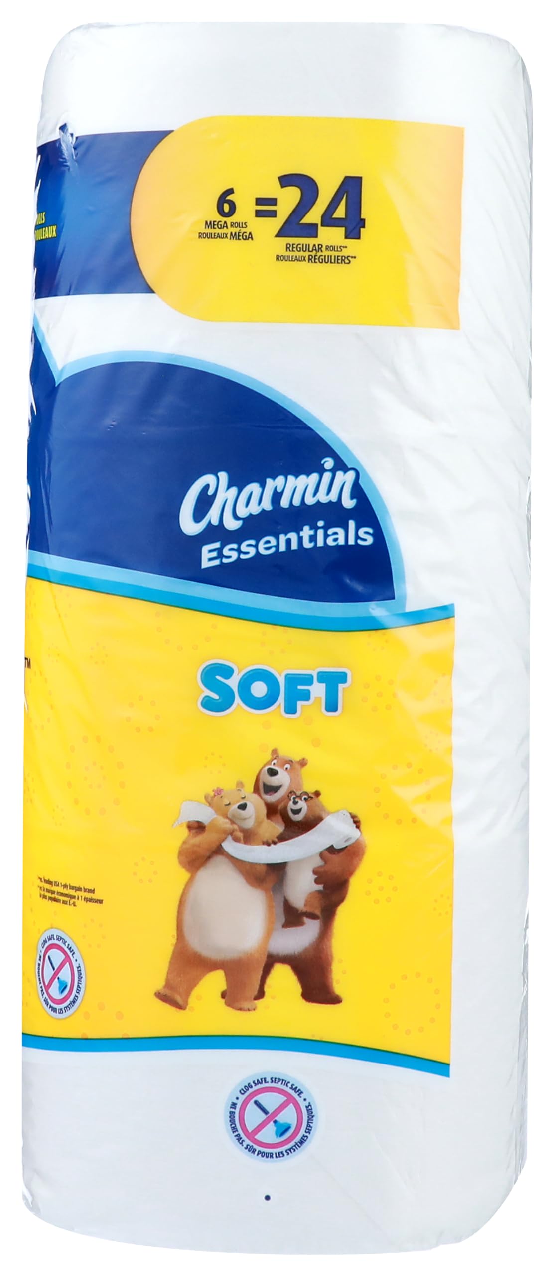 Charmin® Essentials® miękki 2-warstwowy mega papier toaletowy, 352 arkusze na rolkę, opakowanie 6 rolek