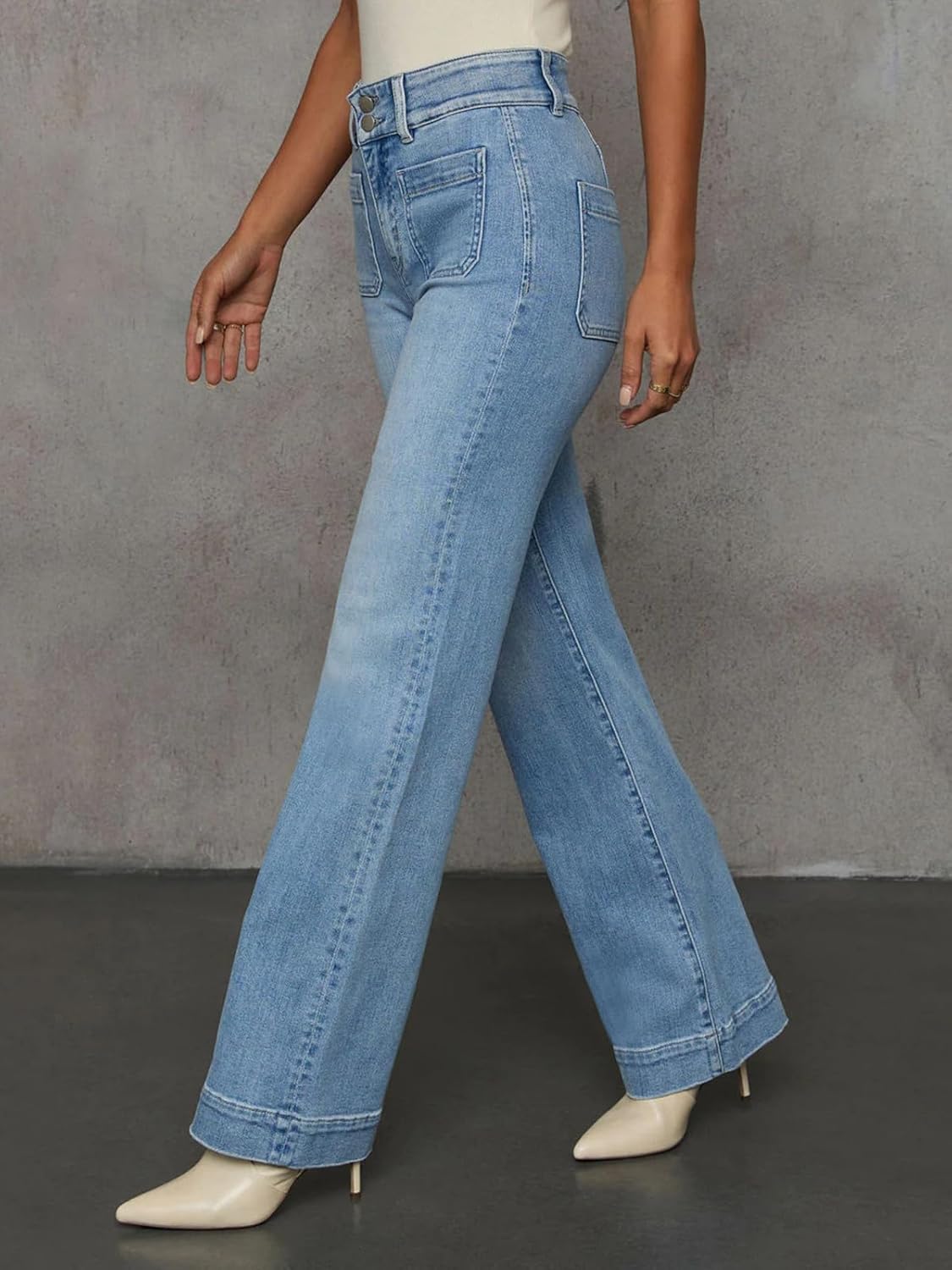 KUNMI Jeans for Women Wide Leg Baggy High Waist Boyfriends Straight Leg Stretchy Denim Pants Trendy Fall 2025 - Image 4