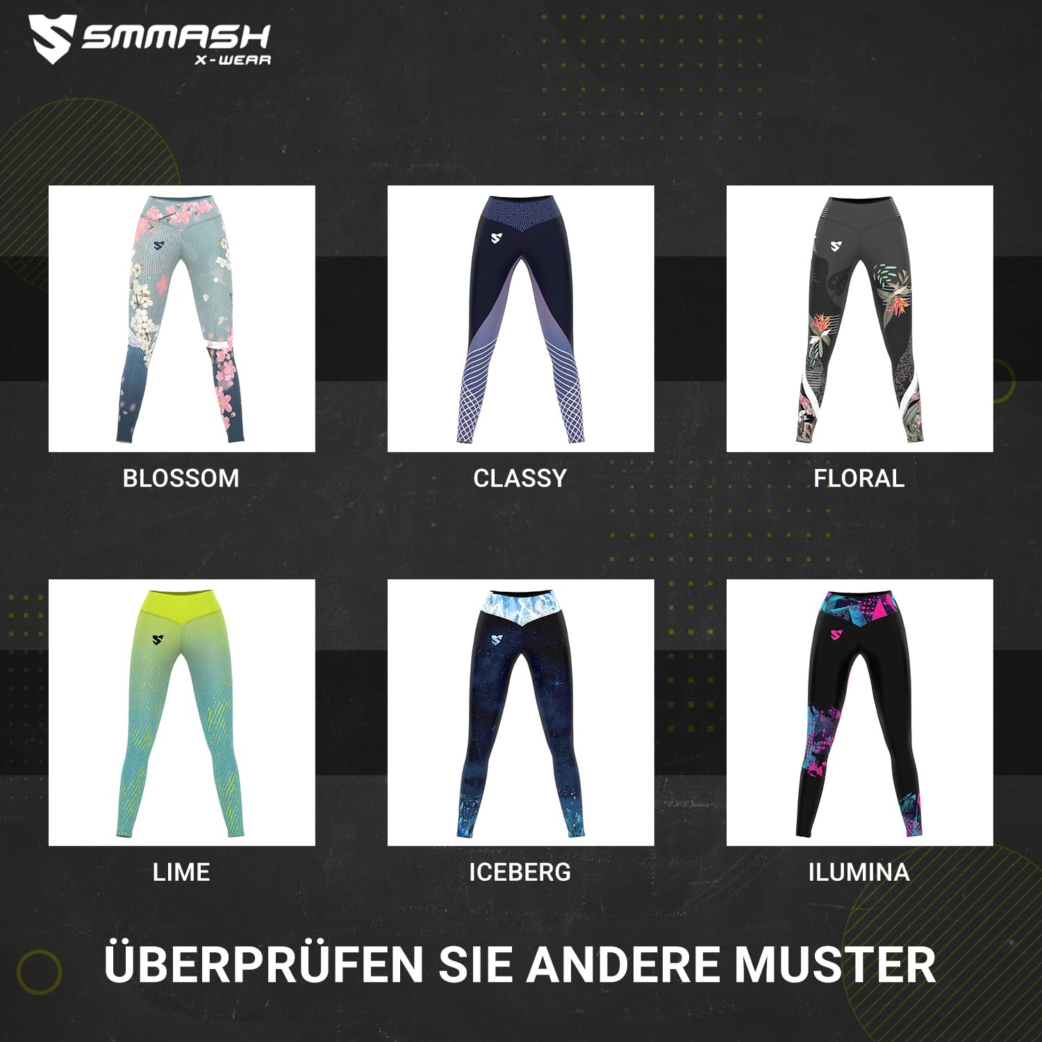 SMMASH Sport Leggings Damen Sportleggings Lang High Waist Push Up Blickdicht Elastisch Figurformend Sporthose Yogahose