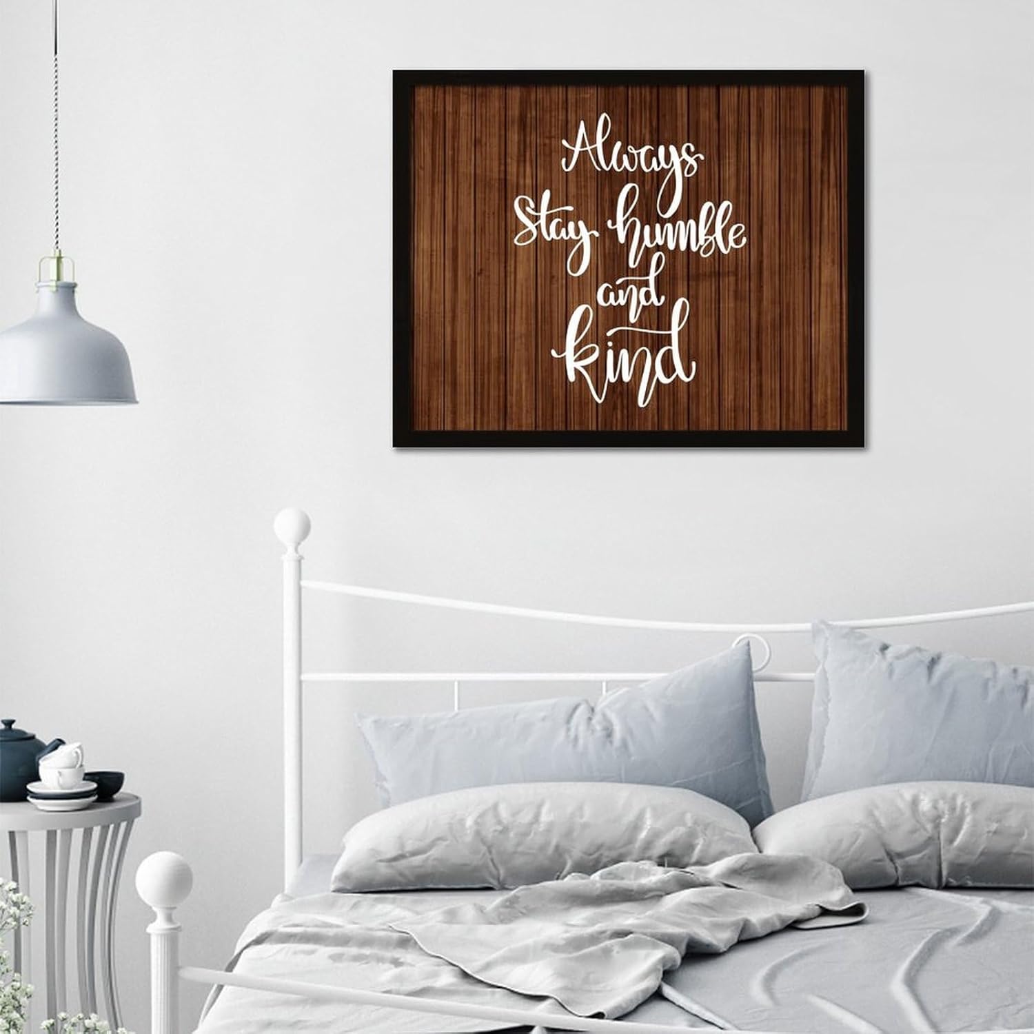 Nintydays Always Stay Humble And Kind Wooden Wall Table Sign Wall Art Decorative Farmhouse Word Quotes Signs Cute Wood Home Sign for Room Nursery House 16x20in