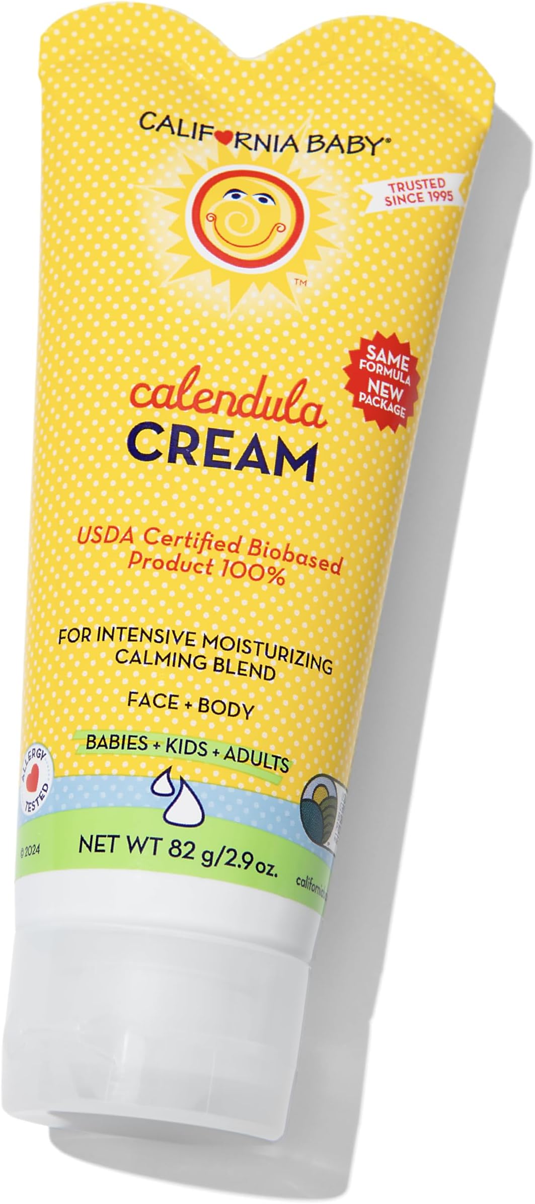 California Baby Calendula Cream | 100% Plant-Based Moisturizer | Lavender Baby Lotion | Face Moisturizer For Dry Skin | Hypoallergenic | 2.9 oz / 82g