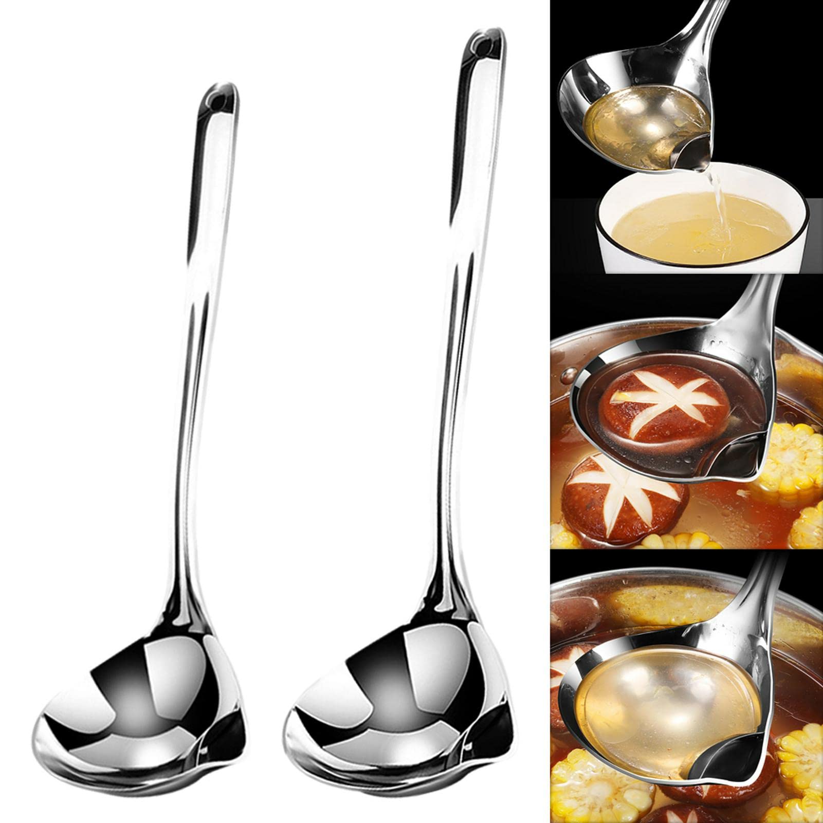 Kisbeibi 2pcs Soup Oil Separator Scoop,Stainless Steel Oil Separator ...