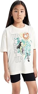 تيشرت منسوج للبنات من ديفاكتو بأكمام قصيرة وقصة بمقاس كبير، C5947A8