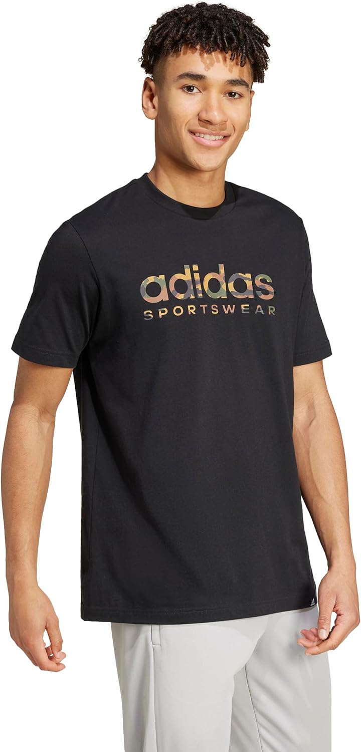 Adidas Mens Camouflage Linear Graphic T-Shirt - Image 3
