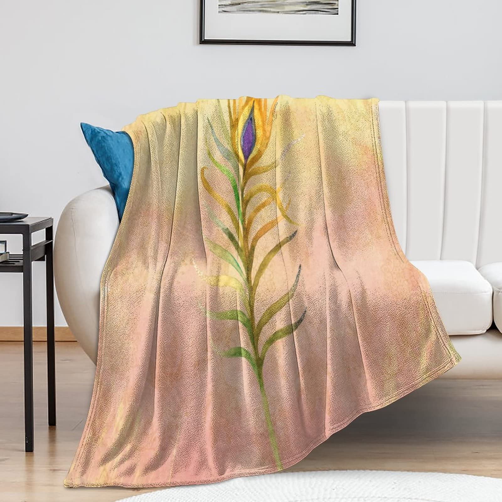 Couverture de voyage paon pour des soirées cocooning confortables