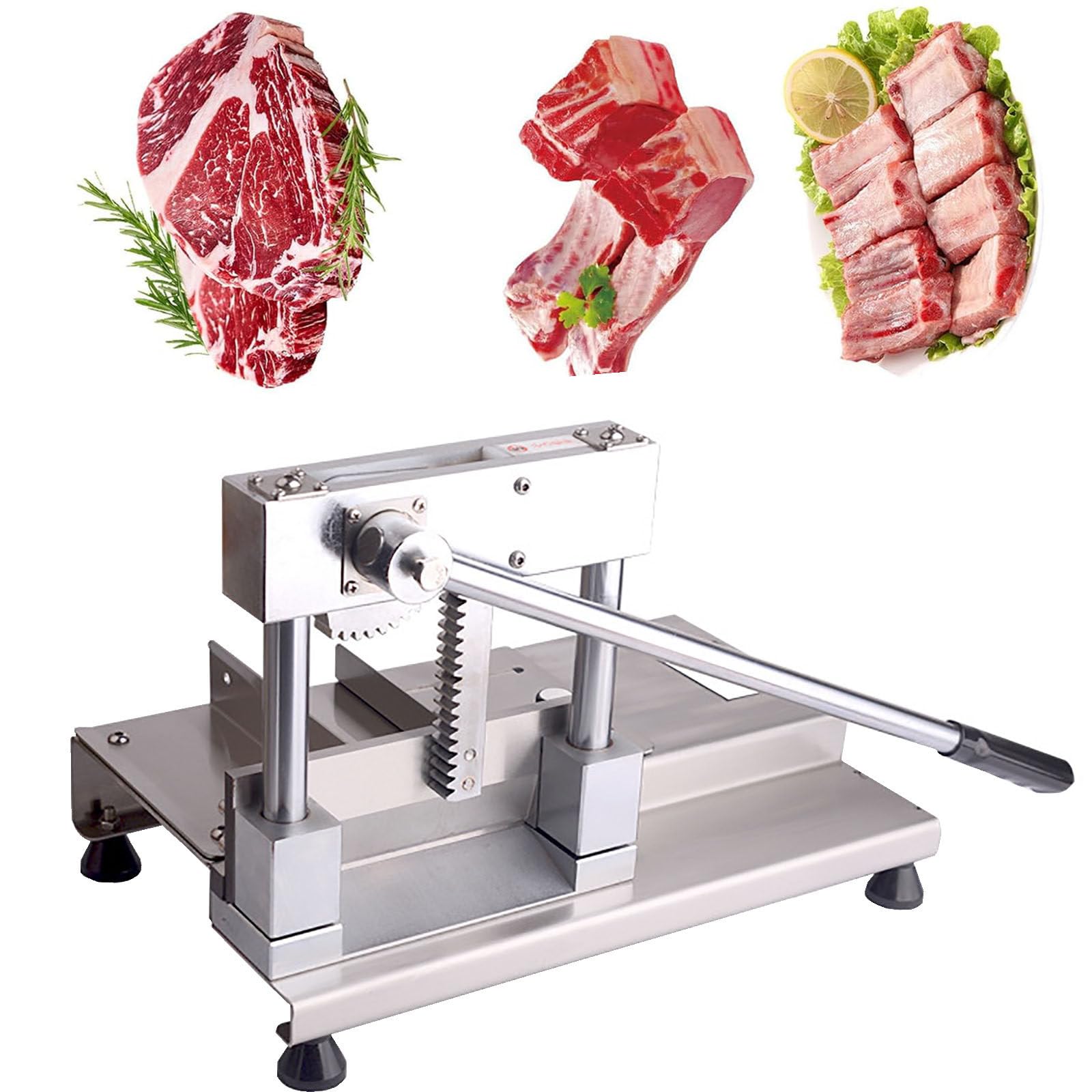 Affettatrice manuale per carne ossea, in acciaio inox, per costolette, pesce, pollo, manzo, casa e commerciale