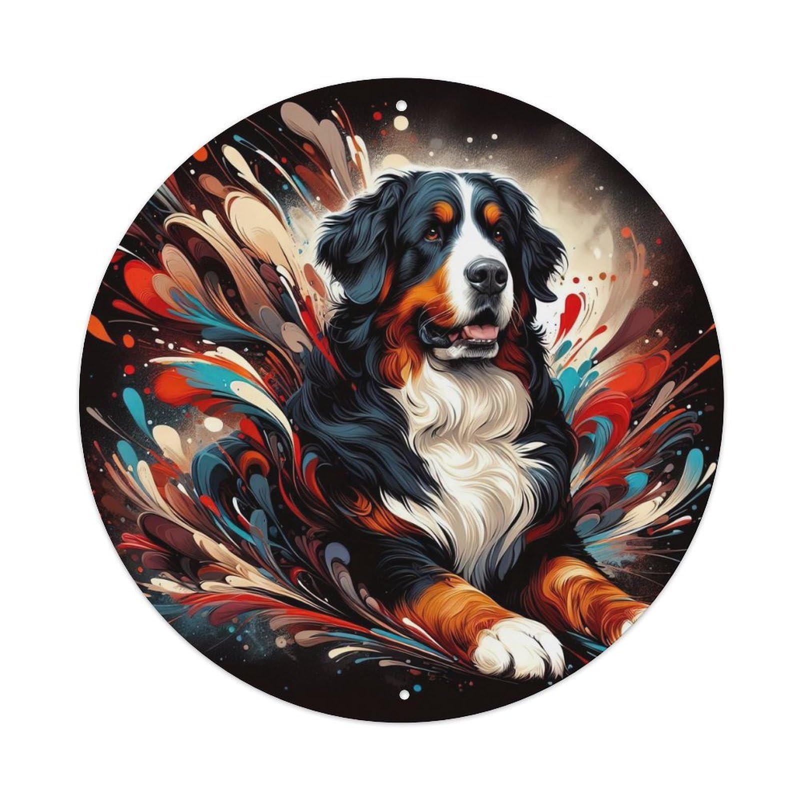 Animal Vibrant Bernese Mountain Dog Metal Tin Sign
