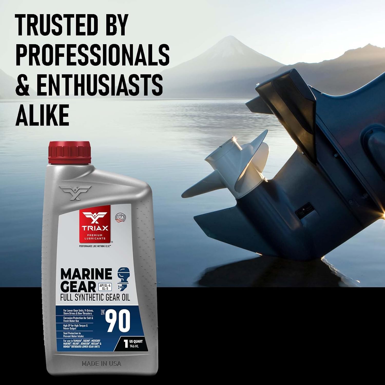 TRIAX Marine Gear SAE 90 Full Synthetic Oil | for All Stern Drives, Bow Thrusters, and Lower Gear Units in All Boats and Jet Skis from All OEMs (1 Quart)