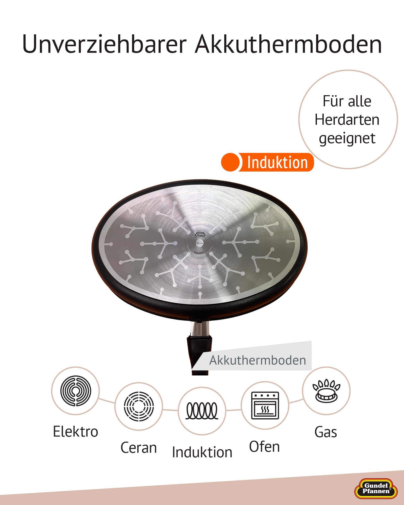 Original Gundel GUSS-FISCHPFANNE INDUKTION flach, 35 x 24 cm, Höhe 5 cm, Titan-Keramik-Oberfläche, abnehmbarer Stiel