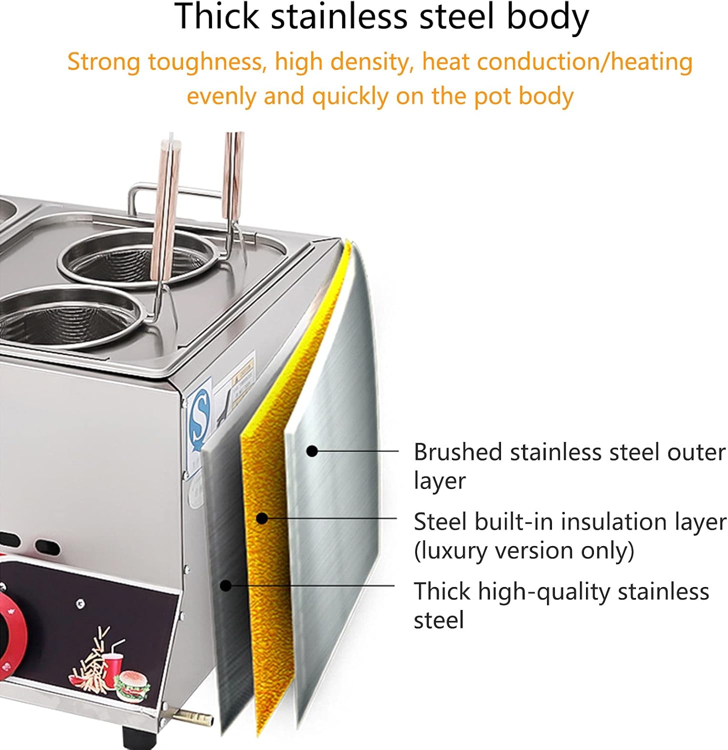 ガスフライヤー レンタル - 東京 大阪 名古屋 全国対応の株式会社共栄美装 業務用ガスフライヤー、12L/18Lガスフライヤー タンクステンレススチールチキンチップスフライヤー、業務用レストラン用バスケットスク