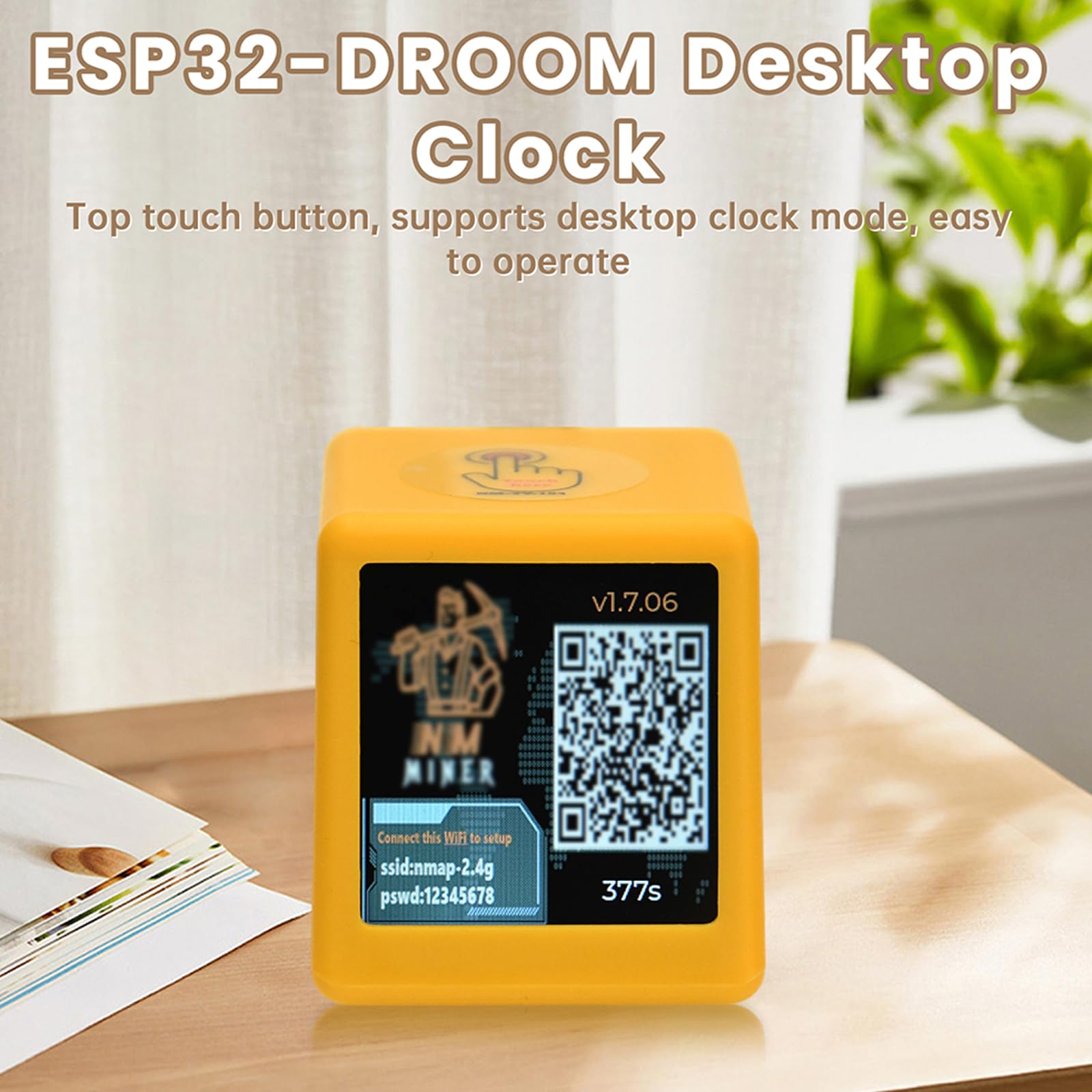 diymore ESP32 con schermo da 1,54", 1060KH/s Solo Lottery Miner per il calcolo dell'hash rate