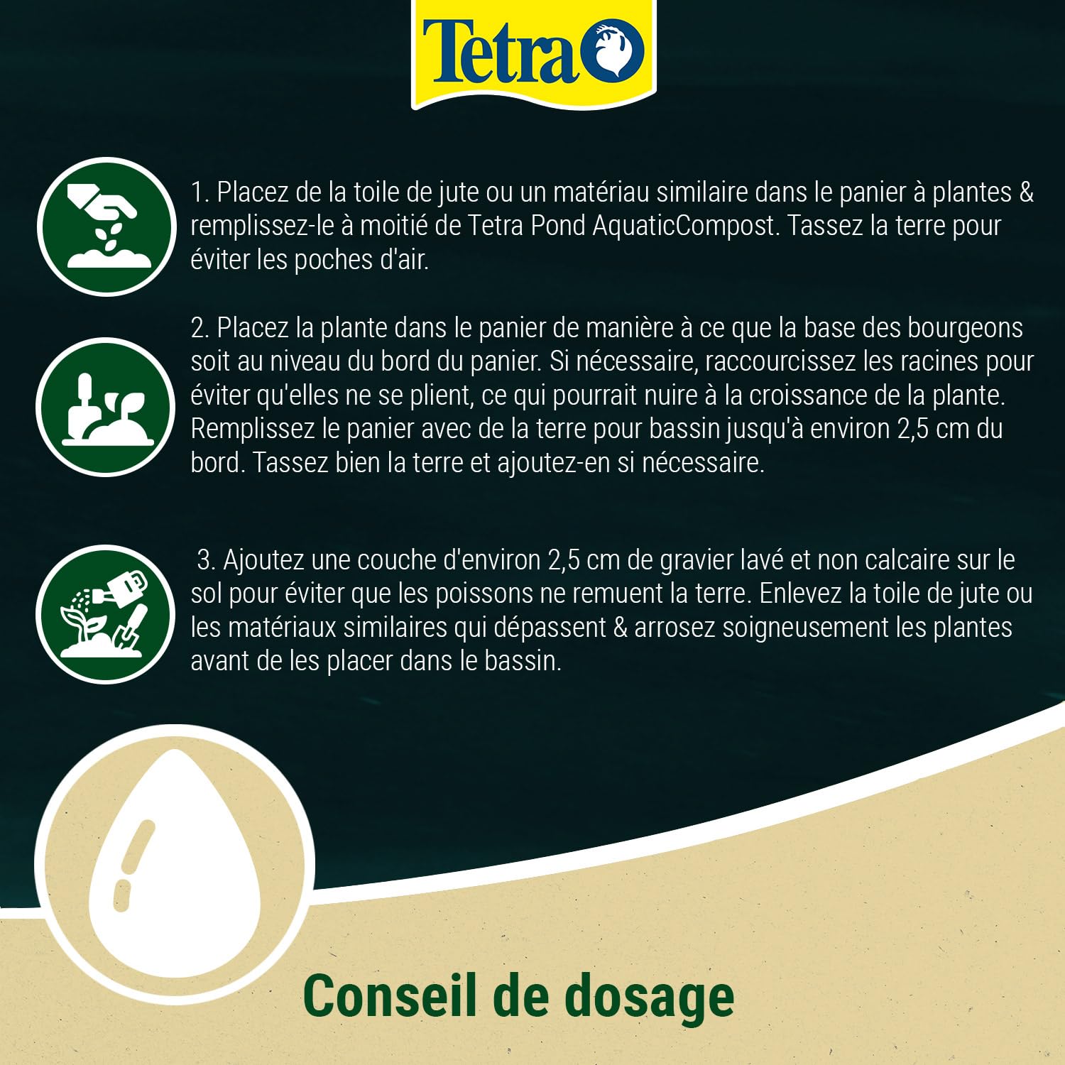 Tetra Pond AquaticCompost - Engrais, Terreau pour Fond de Bassin – Nutriments pour Plantes de Bassin de Jardin et d’Ornement - Favorise la Croissance des Plantes – 16 L
