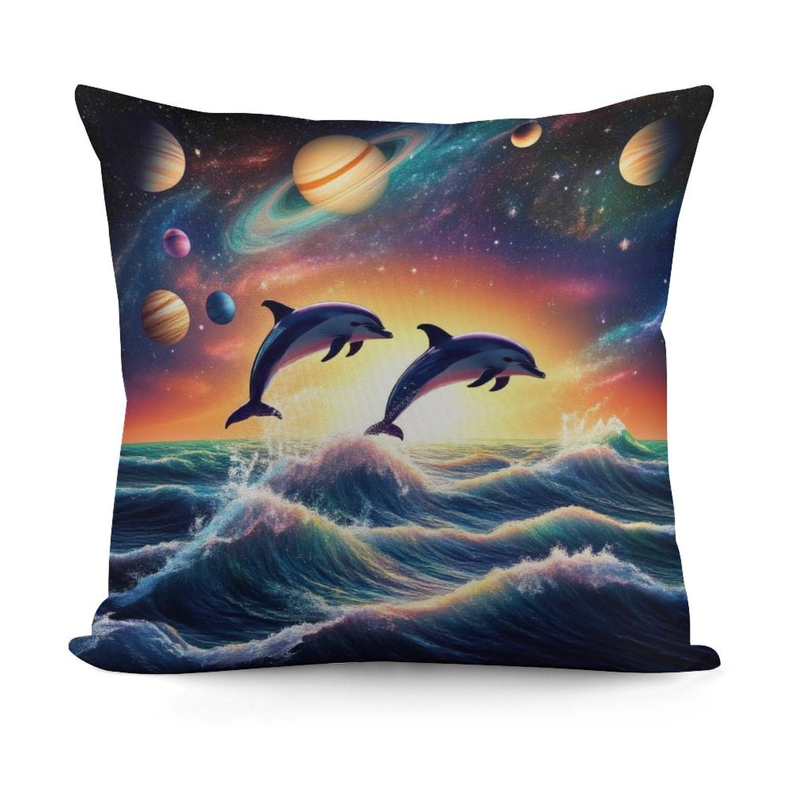 Smazdfxx Picture(657) Soft Dolphin Fantastic Universal Dolphins Throw Pillow Covers Decorative Pillow Cases For Bed Sofa Living Room Home Decor