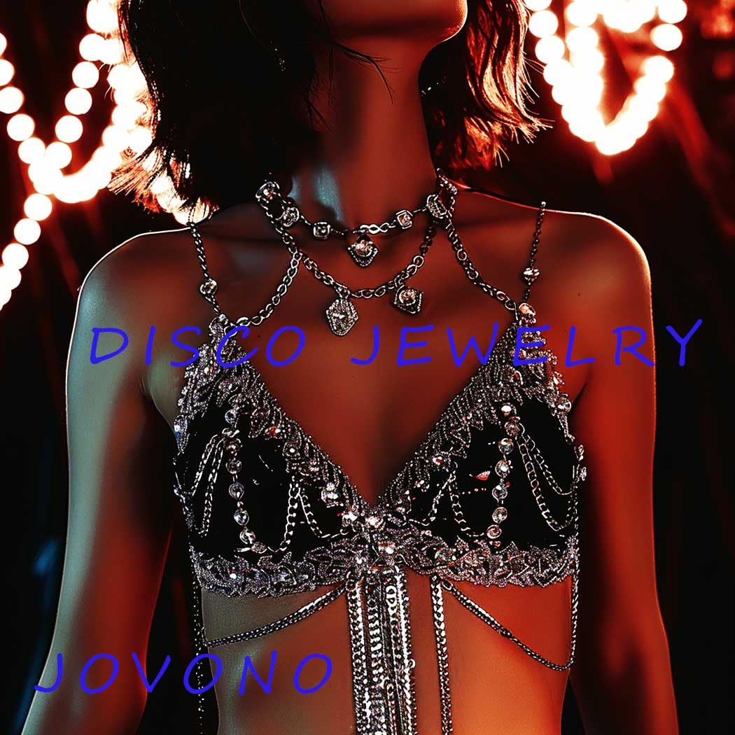 Jovono Cadena de Cuerpo Bohemia de Diamantes de Imitación, Brasier de Cristal Dorado, Bikini, Fiesta, Ombligo, Playa, Joyería Corporal para Mujeres y Niñas