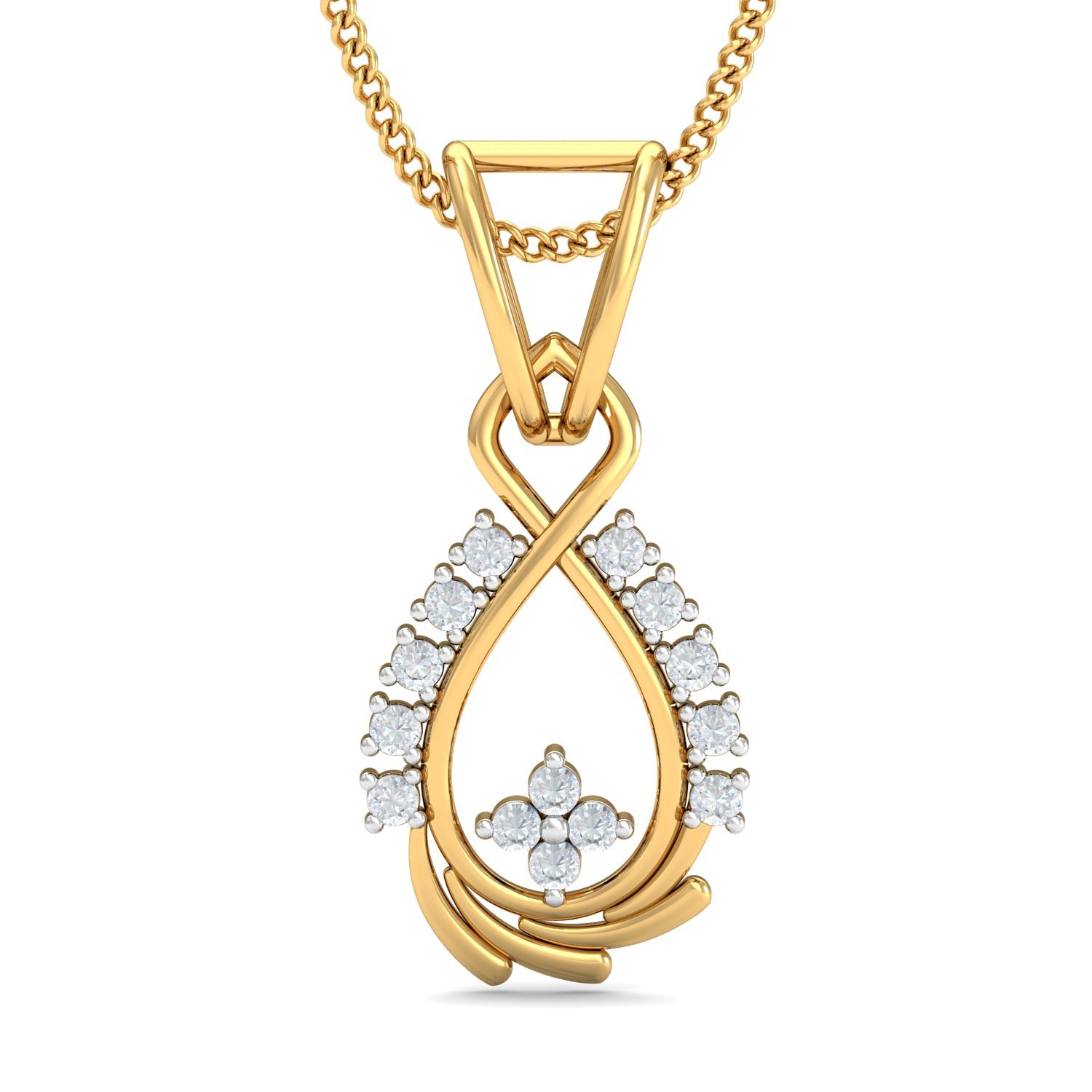 18KT Yellow Gold Maya Contemporary Pendant for Women-image-36
