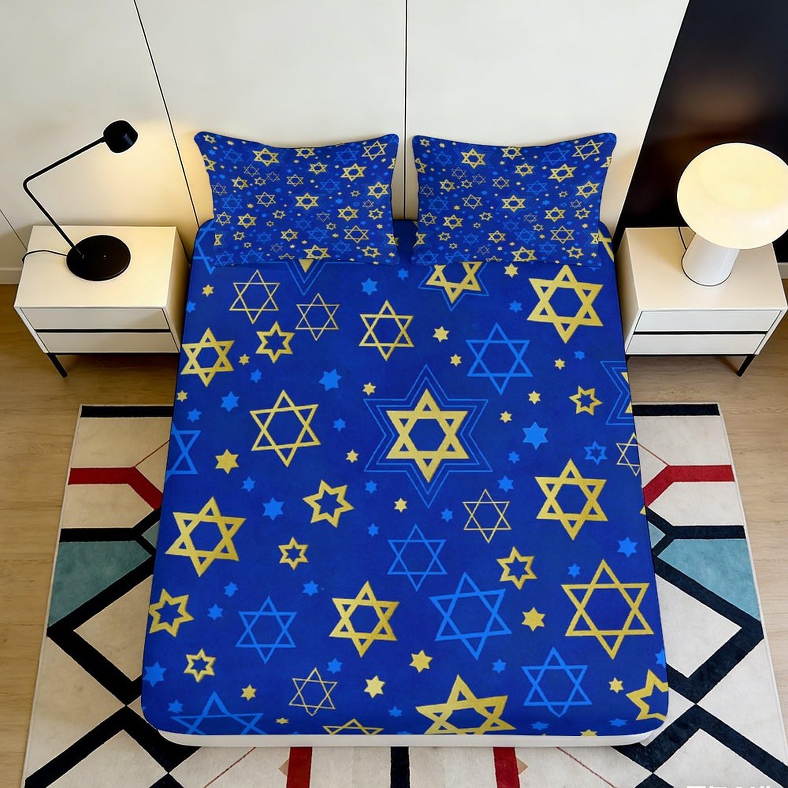 3D Printed Firefighter Fitted Sheet Microfiber Deep Pocket Non-Slip Flame Pattern Mattress Fitted Cover Bedroom Bedding 120x200x25cm