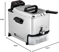 Vista 12 de T-fal - Freidora Profunda de Acero Inoxidable de 3.5L con Cestillo para Uso Doméstico, 1700W, Freidora Profunda con Filtración de Aceite, Control